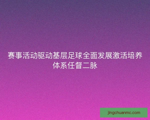 赛事活动驱动基层足球全面发展激活培养体系任督二脉